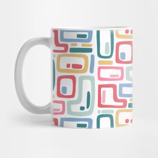 Square Geometric Pattern in Bright Mug